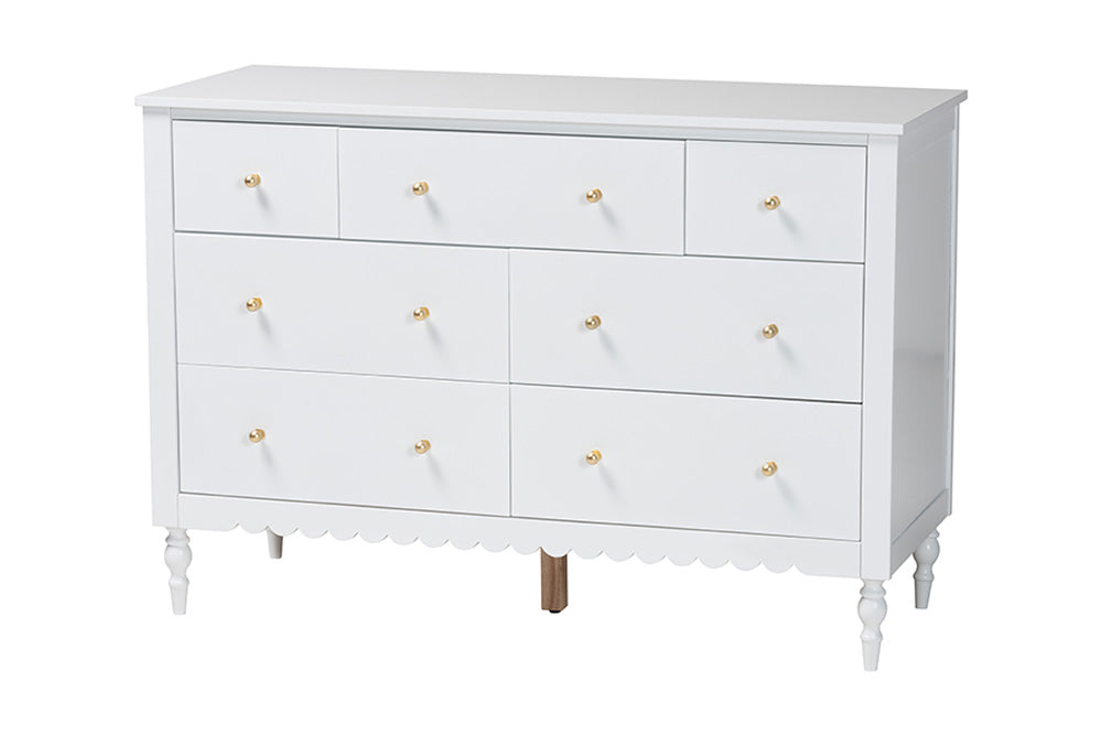 Baxton Studio - Roni Full Bedroom Set - Roni-White-Full 4PC Bedroom Set 2 view 7