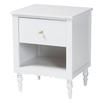 Baxton Studio - Roni Nightstand in White - Roni-White-NS view 1