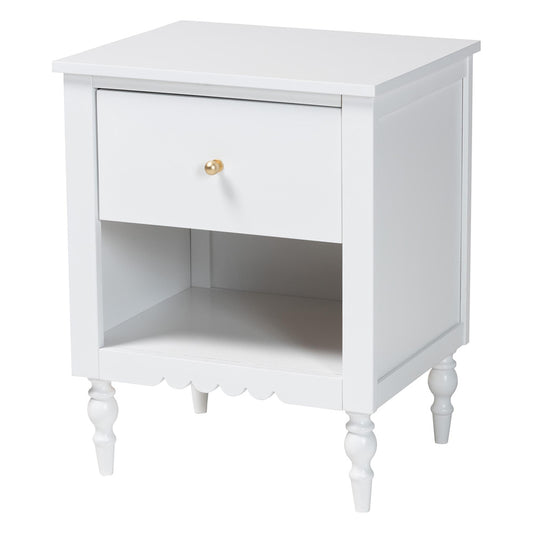 Baxton Studio - Roni Nightstand in White - Roni-White-NS view 1