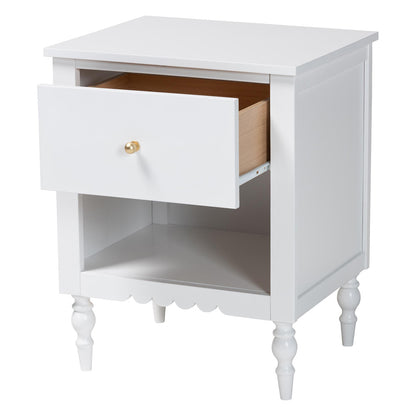 Baxton Studio - Roni Nightstand in White - Roni-White-NS view 2