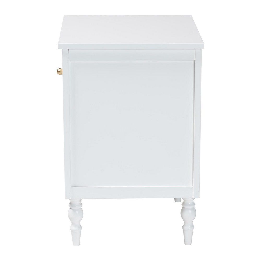 Baxton Studio - Roni Nightstand in White - Roni-White-NS view 4