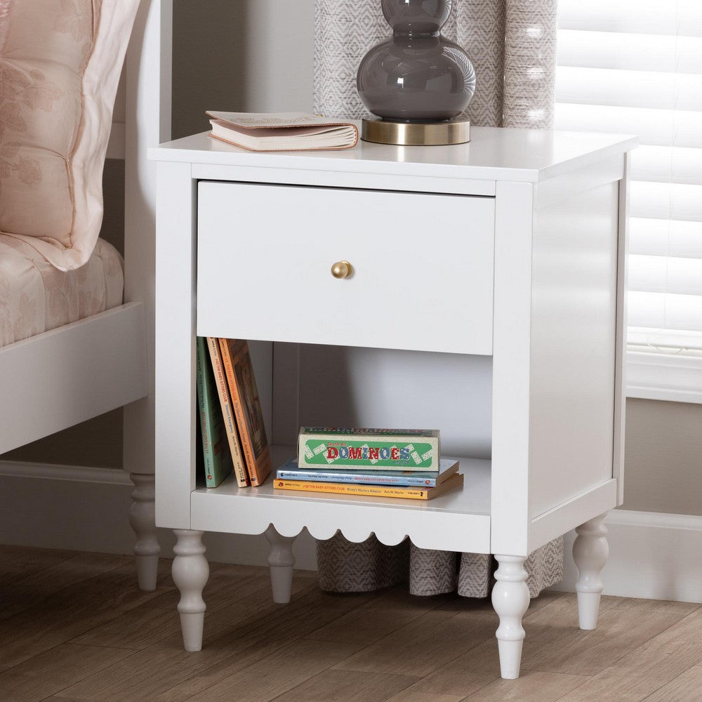 Baxton Studio - Roni Nightstand in White - Roni-White-NS view 8