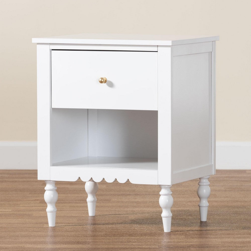 Baxton Studio - Roni Nightstand in White - Roni-White-NS view 9