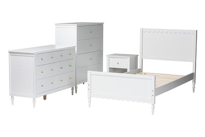 Baxton Studio - Roni Twin Bedroom Set - Roni-White-Twin 4PC Bedroom Set 2 view 2