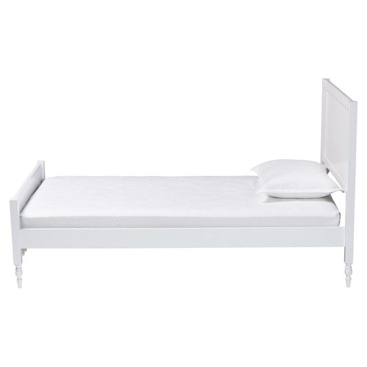 Baxton Studio - Roni Twin Size Bed in White - Roni-White-Twin view 2