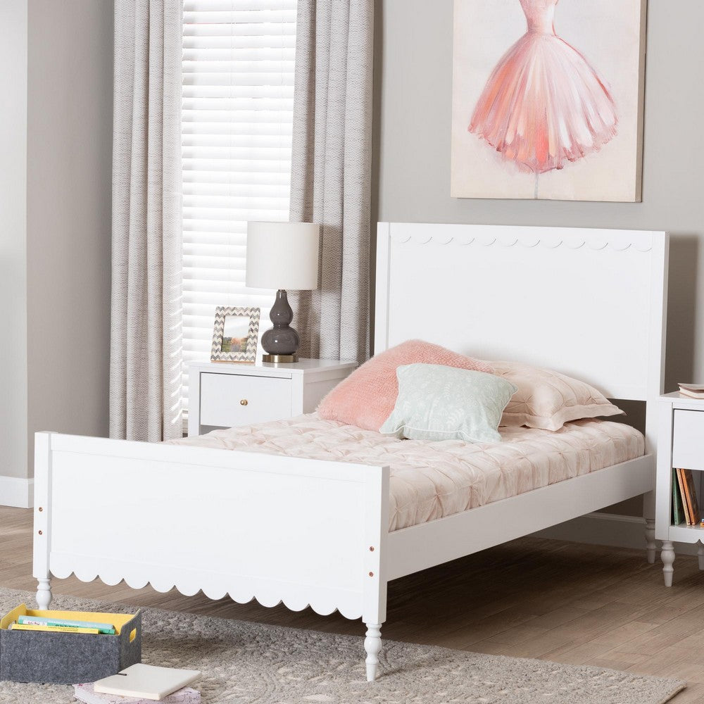 Baxton Studio - Roni Twin Size Bed in White - Roni-White-Twin view 7