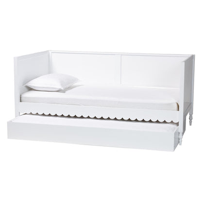 Baxton Studio - Roni Twin Size Daybed with Trundle in White - Roni-White-Daybed with Trundle view 2