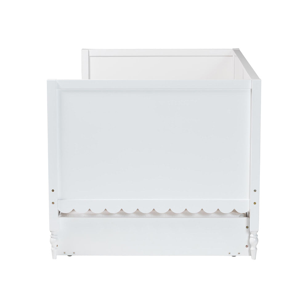 Baxton Studio - Roni Twin Size Daybed with Trundle in White - Roni-White-Daybed with Trundle view 3