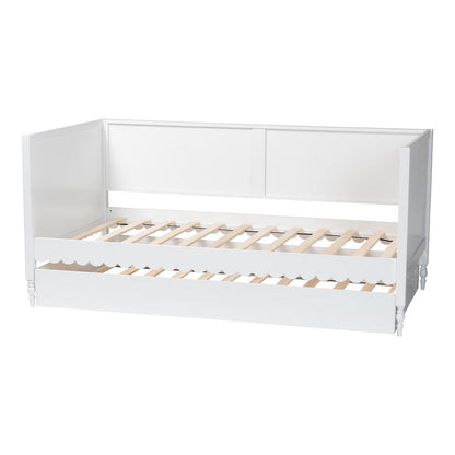 Baxton Studio - Roni Twin Size Daybed with Trundle in White - Roni-White-Daybed with Trundle view 4
