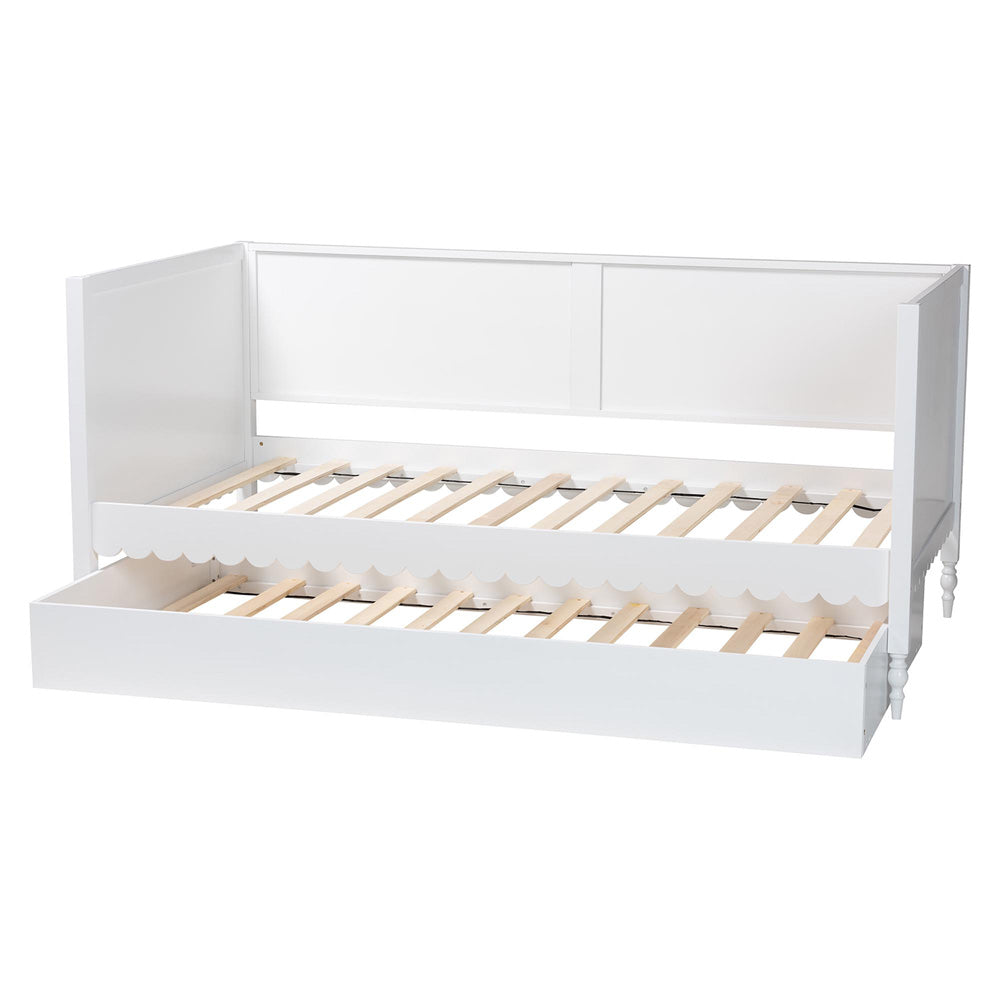 Baxton Studio - Roni Twin Size Daybed with Trundle in White - Roni-White-Daybed with Trundle view 5
