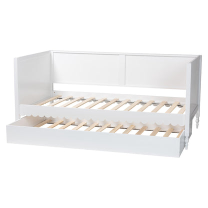 Baxton Studio - Roni Twin Size Daybed with Trundle in White - Roni-White-Daybed with Trundle view 5