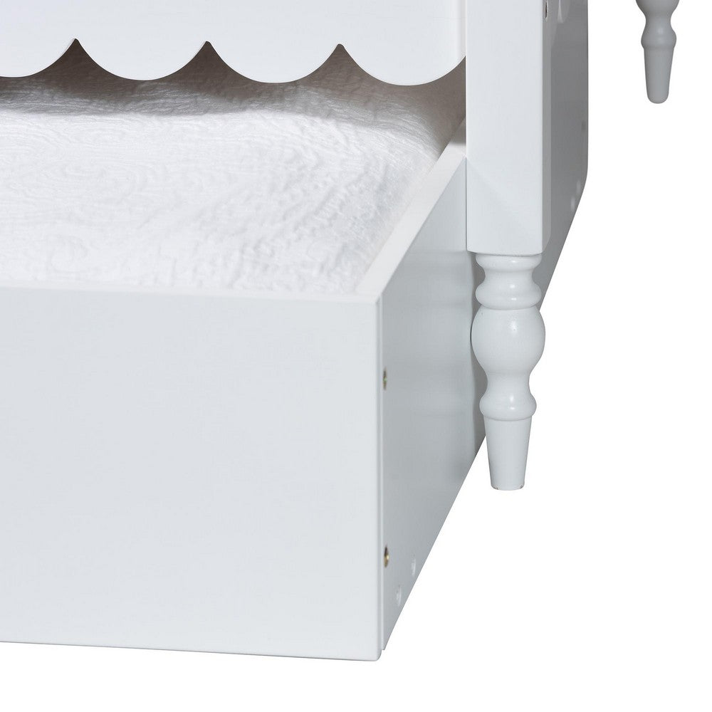 Baxton Studio - Roni Twin Size Daybed with Trundle in White - Roni-White-Daybed with Trundle view 7