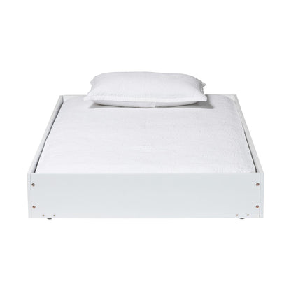 Baxton Studio - Roni Twin Size Trundle in White - Roni-White-Trundle view 2