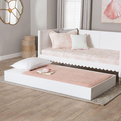 Baxton Studio - Roni Twin Size Trundle in White - Roni-White-Trundle view 5