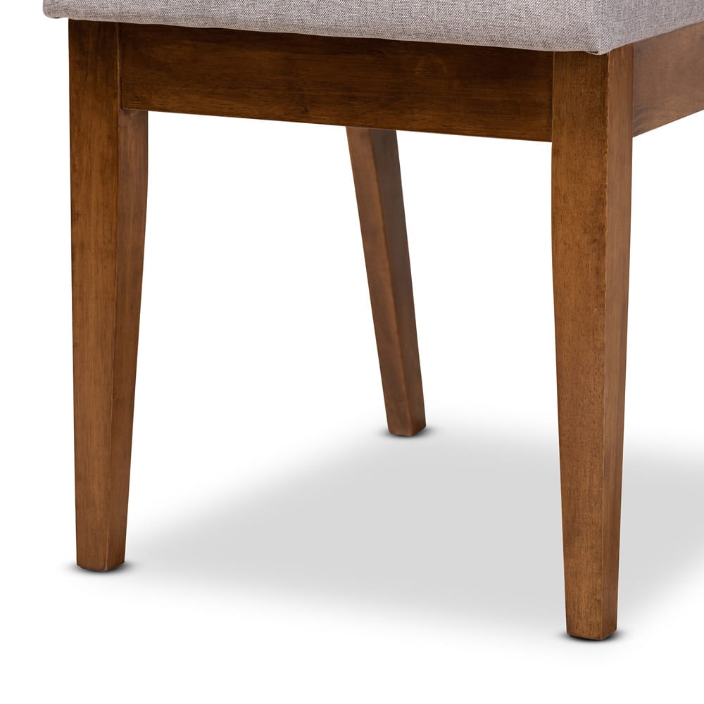 Baxton Studio - Rosa Dining Set in Grey/Walnut Brown - Rosa-Grey/Walnut-5PC Dining Set view 6