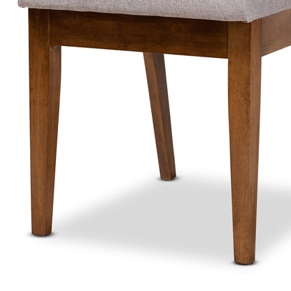 Baxton Studio - Rosa Dining Set in Grey/Walnut Brown - Rosa-Grey/Walnut-7PC Dining Set view 6