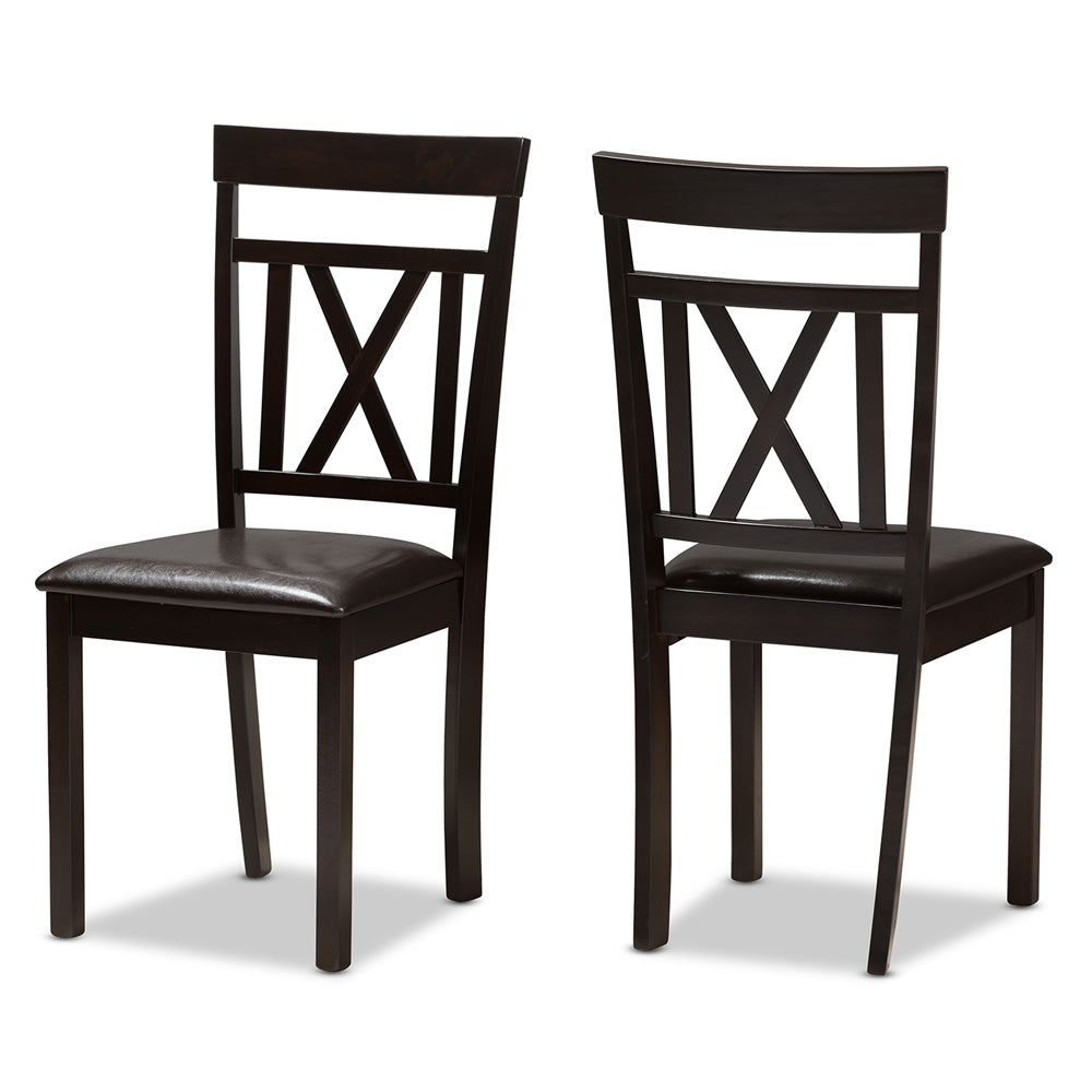 Baxton Studio - Rosie Dining Set in Dark Brown - RH123C-Dark Brown Dining Set view 2