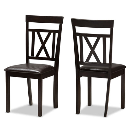 Baxton Studio - Rosie Dining Set in Dark Brown - RH123C-Dark Brown Dining Set view 2
