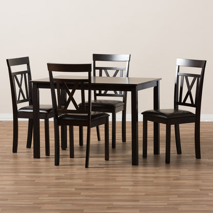 Baxton Studio - Rosie Dining Set in Dark Brown - RH123C-Dark Brown Dining Set view 6