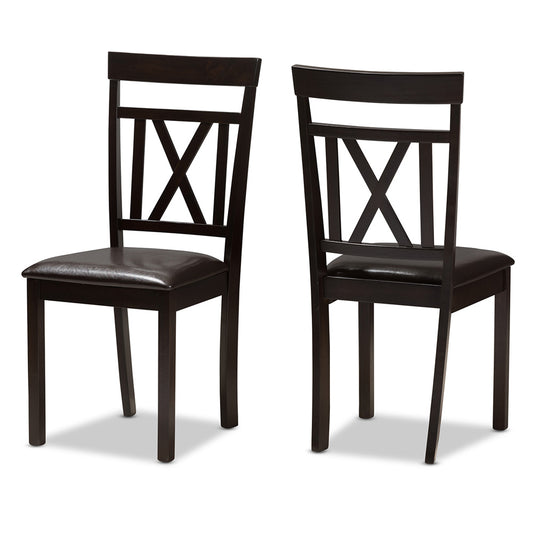 Baxton Studio - Rosie Set of 2 Dining Chairs in Dark Brown - RH123C-Dark Brown-DC view 1