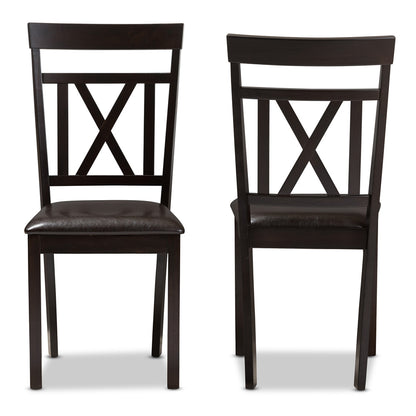 Baxton Studio - Rosie Set of 2 Dining Chairs in Dark Brown - RH123C-Dark Brown-DC view 2