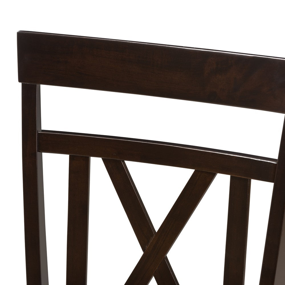 Baxton Studio - Rosie Set of 2 Dining Chairs in Dark Brown - RH123C-Dark Brown-DC view 4