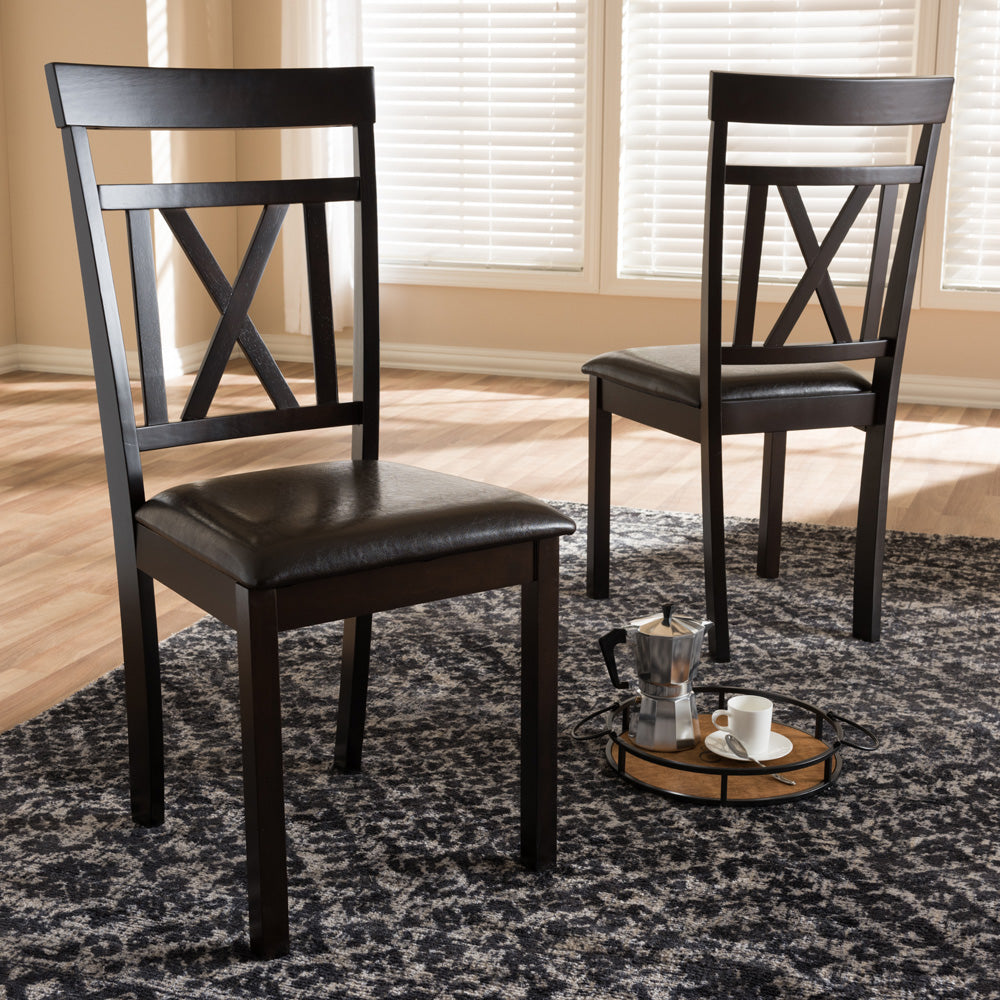 Baxton Studio - Rosie Set of 2 Dining Chairs in Dark Brown - RH123C-Dark Brown-DC view 5