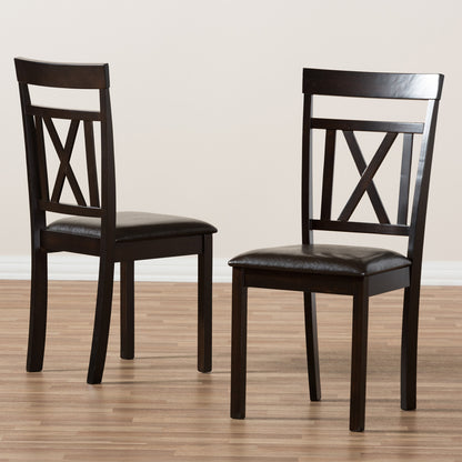 Baxton Studio - Rosie Set of 2 Dining Chairs in Dark Brown - RH123C-Dark Brown-DC view 6