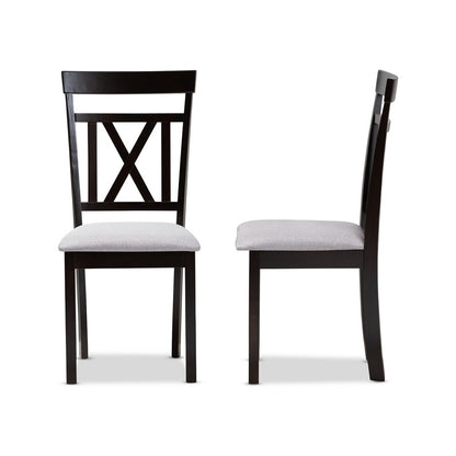 Baxton Studio - Rosie Set of 2 Dining Chairs in Grey/Espresso Brown - RH123C-Dark Brown/Grey-DC view 3