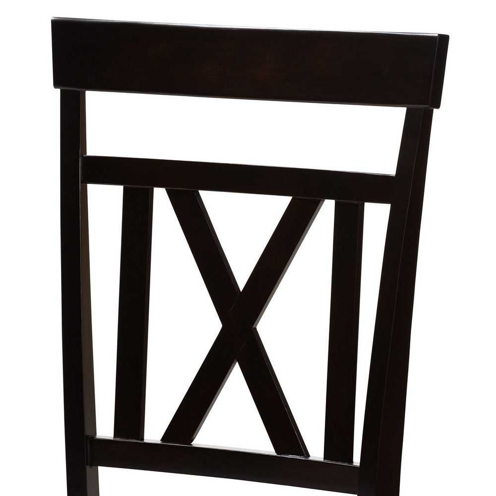 Baxton Studio - Rosie Set of 2 Dining Chairs in Grey/Espresso Brown - RH123C-Dark Brown/Grey-DC view 4