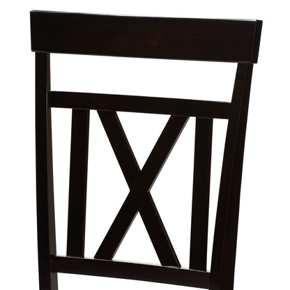Baxton Studio - Rosie Set of 2 Dining Chairs in Grey/Espresso Brown - RH123C-Dark Brown/Grey-DC view 4