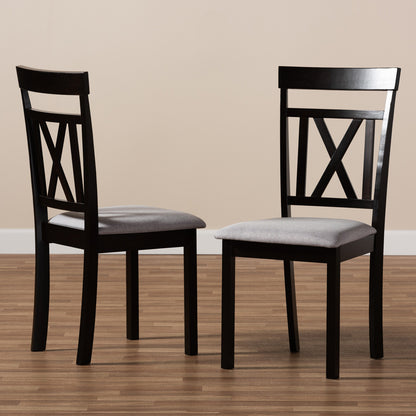 Baxton Studio - Rosie Set of 2 Dining Chairs in Grey/Espresso Brown - RH123C-Dark Brown/Grey-DC view 6