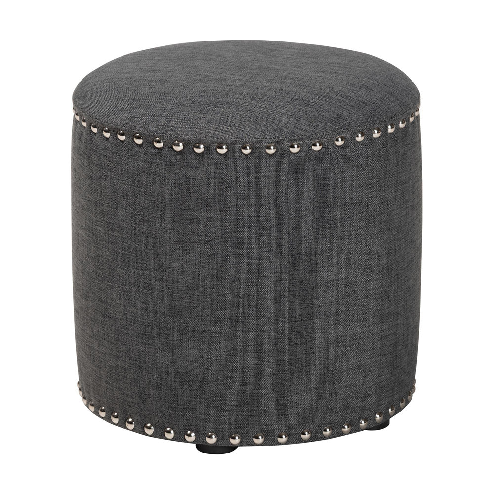 Baxton Studio - Rosine Ottoman in Grey - 1708-Gray view 1