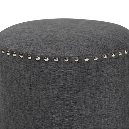 Baxton Studio - Rosine Ottoman in Grey - 1708-Gray view 2