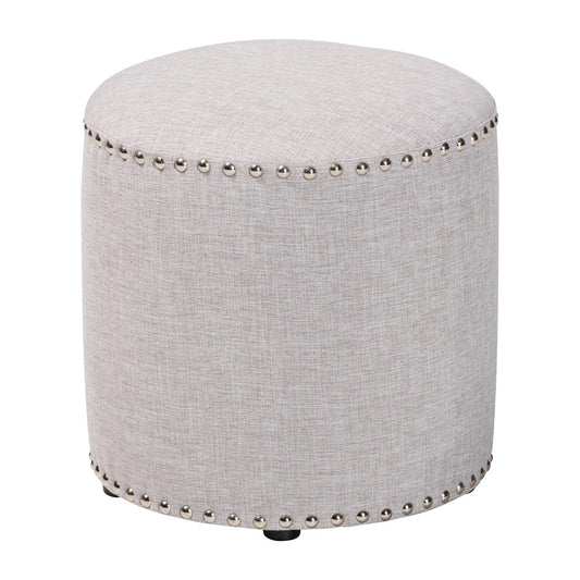 Baxton Studio - Rosine Ottoman in Light Grey - 1708-Light Gray view 1
