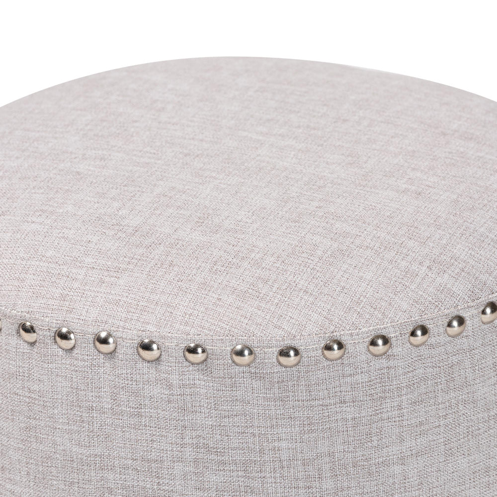 Baxton Studio - Rosine Ottoman in Light Grey - 1708-Light Gray view 2