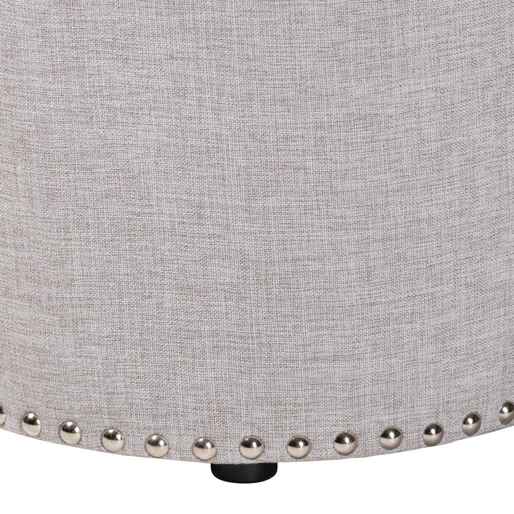 Baxton Studio - Rosine Ottoman in Light Grey - 1708-Light Gray view 3