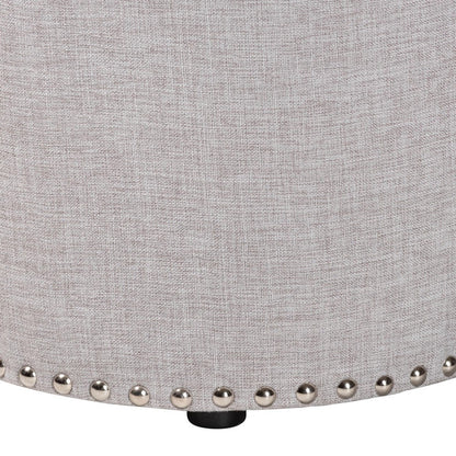 Baxton Studio - Rosine Ottoman in Light Grey - 1708-Light Gray view 3