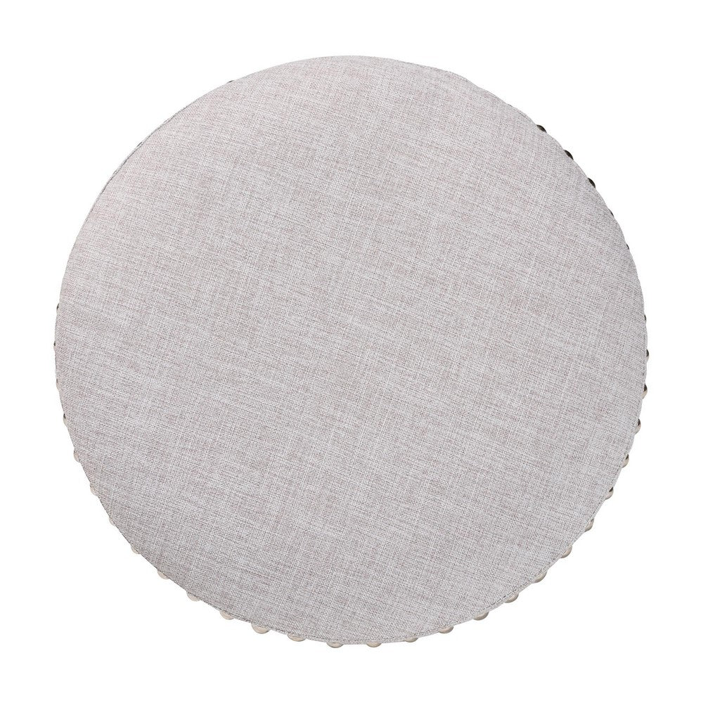 Baxton Studio - Rosine Ottoman in Light Grey - 1708-Light Gray view 4