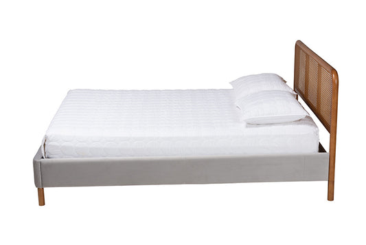 Baxton Studio - Rosita Queen Size Bed - BBT61162-Rattan-Queen view 2