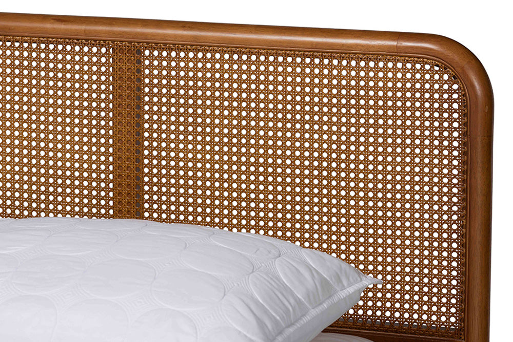 Baxton Studio - Rosita Queen Size Bed - BBT61162-Rattan-Queen view 4