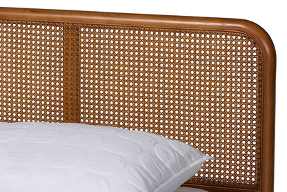 Baxton Studio - Rosita Queen Size Bed - BBT61162-Rattan-Queen view 4