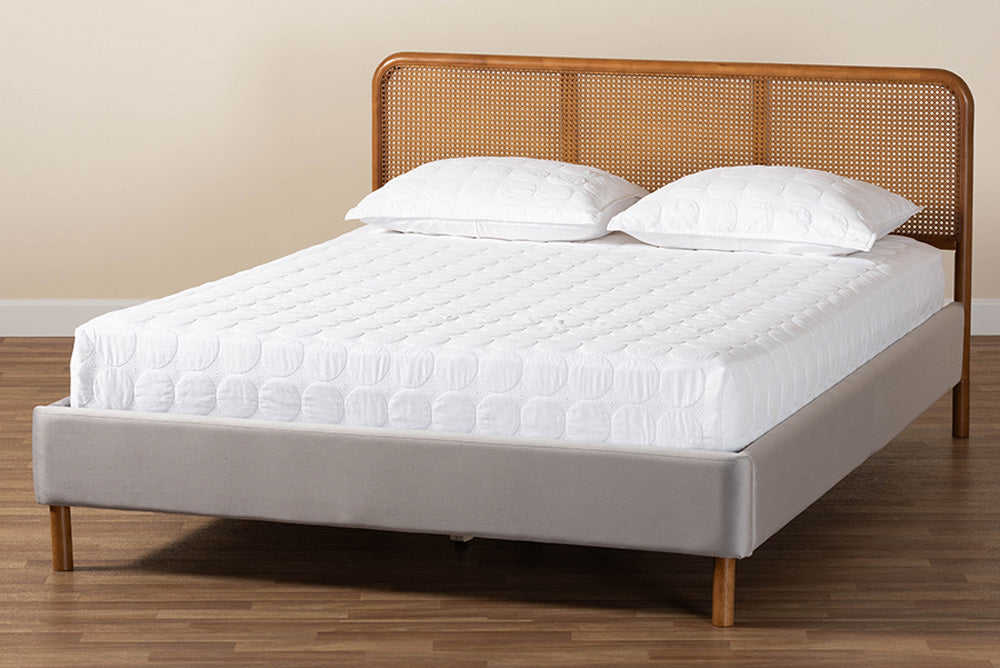 Baxton Studio - Rosita Queen Size Bed - BBT61162-Rattan-Queen view 8
