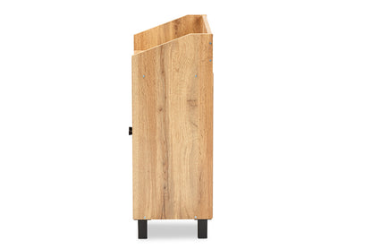 Baxton Studio - Rossin Shoe Cabinet - ATSC1614-Wotan Oak-Shoe Cabinet view 4