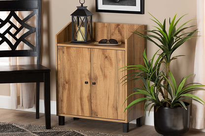 Baxton Studio - Rossin Shoe Cabinet - ATSC1614-Wotan Oak-Shoe Cabinet view 5