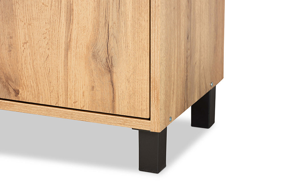 Baxton Studio - Rossin Shoe Cabinet - ATSC1614-Wotan Oak-Shoe Cabinet view 7