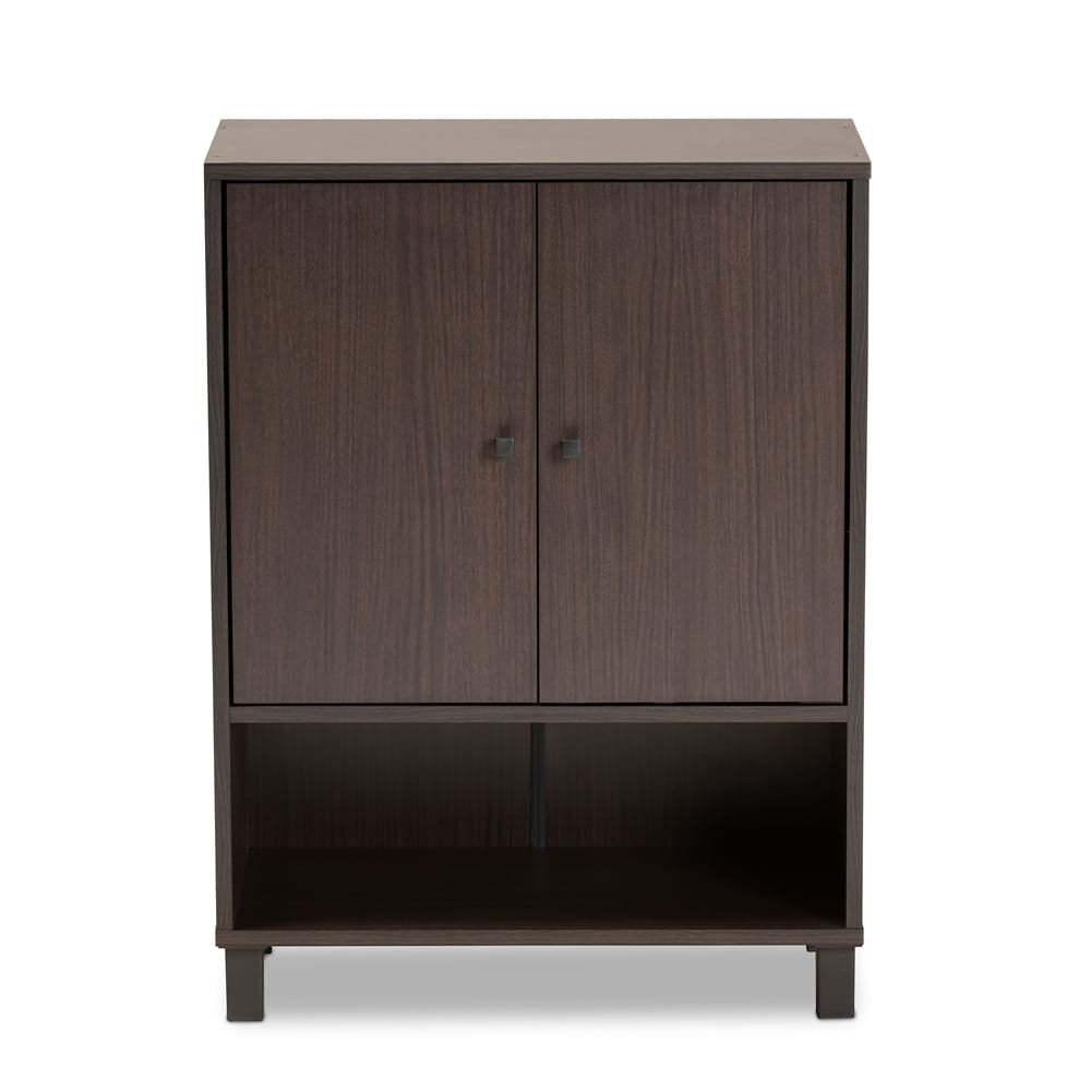 Baxton Studio - Rossin Shoe Cabinet in Dark Brown/Black - ATSC1613-Modi Wenge-Shoe Cabinet view 3