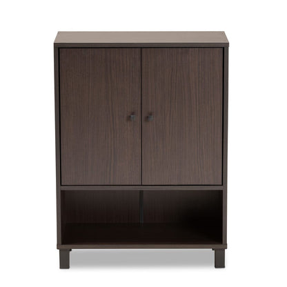 Baxton Studio - Rossin Shoe Cabinet in Dark Brown/Black - ATSC1613-Modi Wenge-Shoe Cabinet view 3