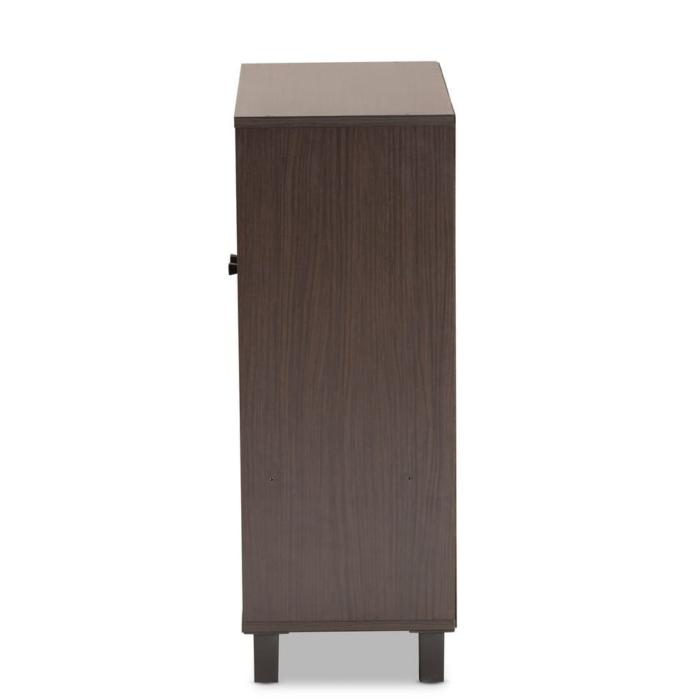 Baxton Studio - Rossin Shoe Cabinet in Dark Brown/Black - ATSC1613-Modi Wenge-Shoe Cabinet view 4