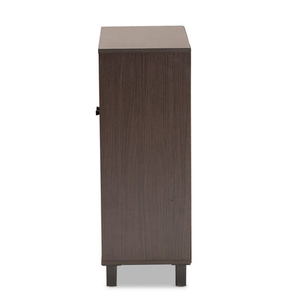 Baxton Studio - Rossin Shoe Cabinet in Dark Brown/Black - ATSC1613-Modi Wenge-Shoe Cabinet view 4